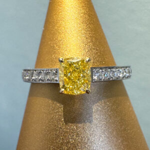 天然イエローダイヤモンド プラチナリング
